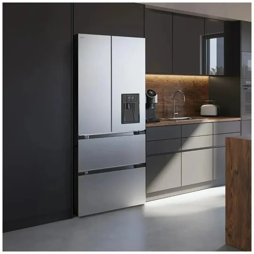 Réfrigérateur 4 portes inox grande capacité technologie avancée Cecotec