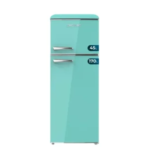 Réfrigérateur rétro 215 L vert Classe E lumière intérieure contrôle de température Cecotec