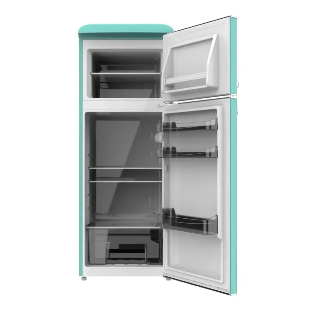 Réfrigérateur rétro 215 L vert Classe E lumière intérieure contrôle de température Cecotec