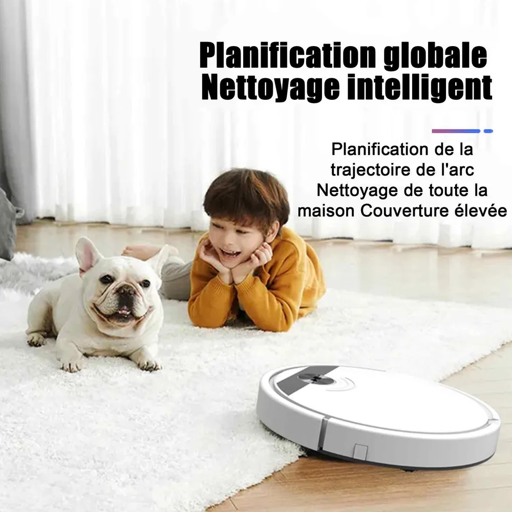 Robot aspirateur 2800pa durée de fonctionnement environ 90 min intelligent cleaning technology whole house high coverage c...