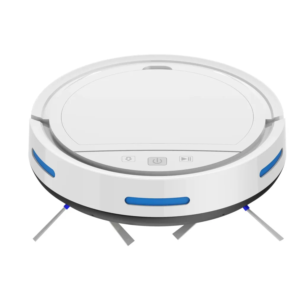 Robot aspirateur 3 en 1 3000Pa APP Recharge Automatique Balayage Et Nettoyage Humide pour Tapis Sols Durs 7,5 cm Ultra-Min...