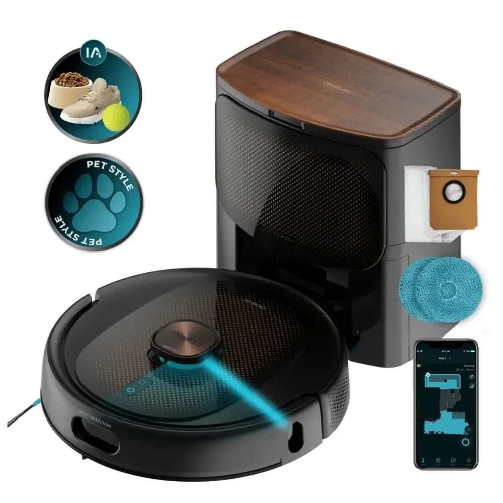 Robot aspirateur intelligent aspiration 10000 Pa vidage automatique Cecotec