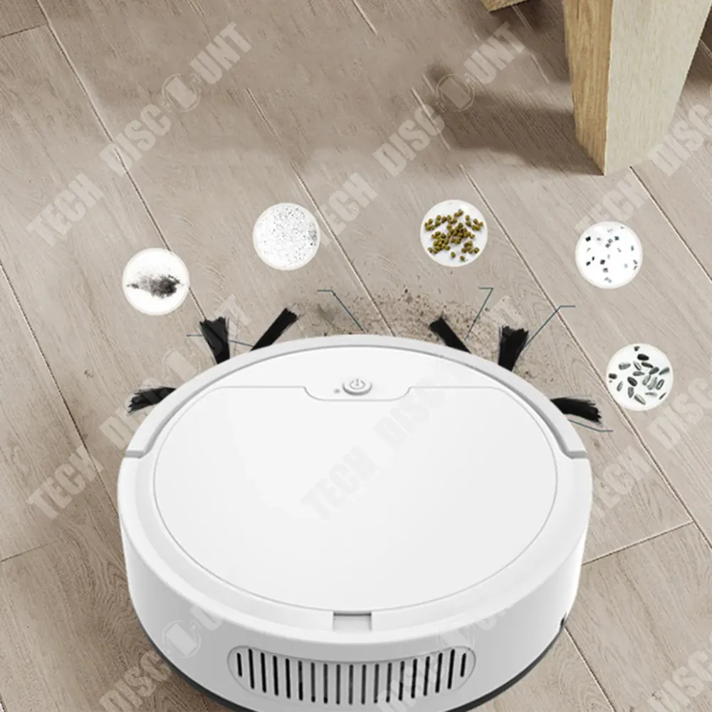 TD® Robot de balayage intelligent aspirateur domestique rechargeable trois en un adapté au nettoyage autonome sans fil bat...