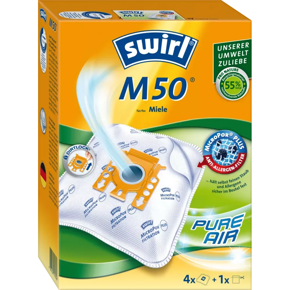 Sac d'aspirateur Swirl M50 MicroPor Plus avec 1 filtre, 4 pièces