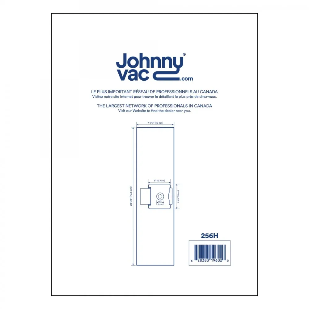 Sac microfiltre HEPA pour aspirateur Johnny Vac AS6, Ghibli AS6 - paquet de 5 sacs