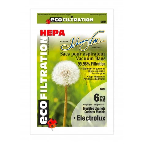 Sac microfiltre HEPA pour aspirateur traîneau Electrolux - Paquet de 6 sacs