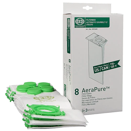 Sacs pour aspirateur Sebo X, G, C & Mechanical (paquet de 8)