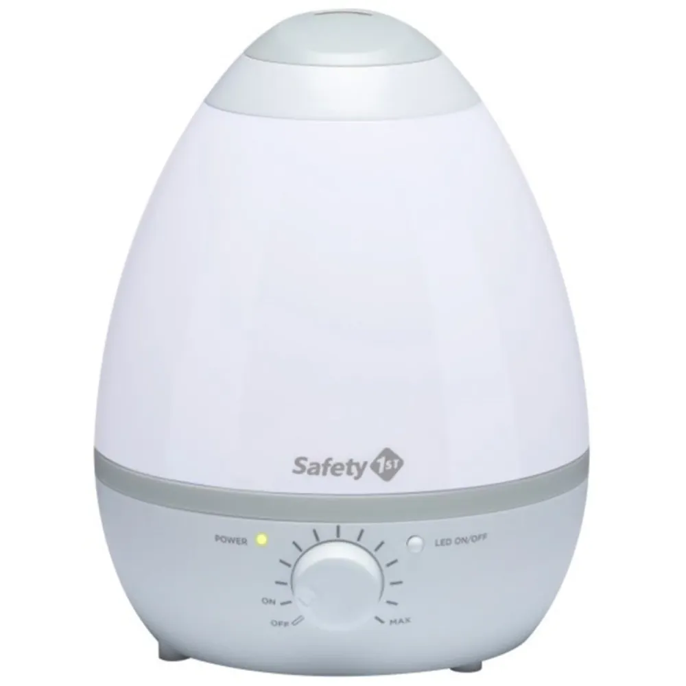 Safety 1st - Humidificateur 3 en 1 pour Chambre d'enfant, Facile à Nettoyer, Veilleuse Intégrée, Blanc