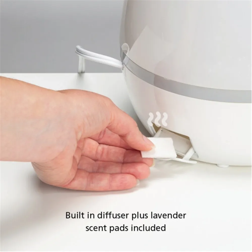 Safety 1st - Humidificateur 3 en 1 pour Chambre d'enfant, Facile à Nettoyer, Veilleuse Intégrée, Blanc