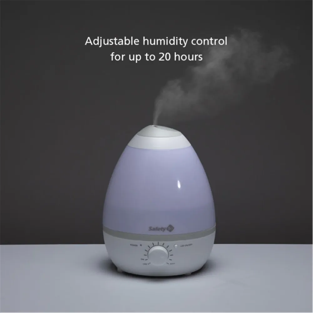 Safety 1st - Humidificateur 3 en 1 pour Chambre d'enfant, Facile à Nettoyer, Veilleuse Intégrée, Blanc