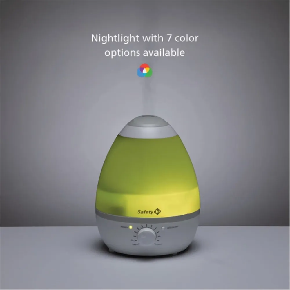Safety 1st - Humidificateur 3 en 1 pour Chambre d'enfant, Facile à Nettoyer, Veilleuse Intégrée, Blanc