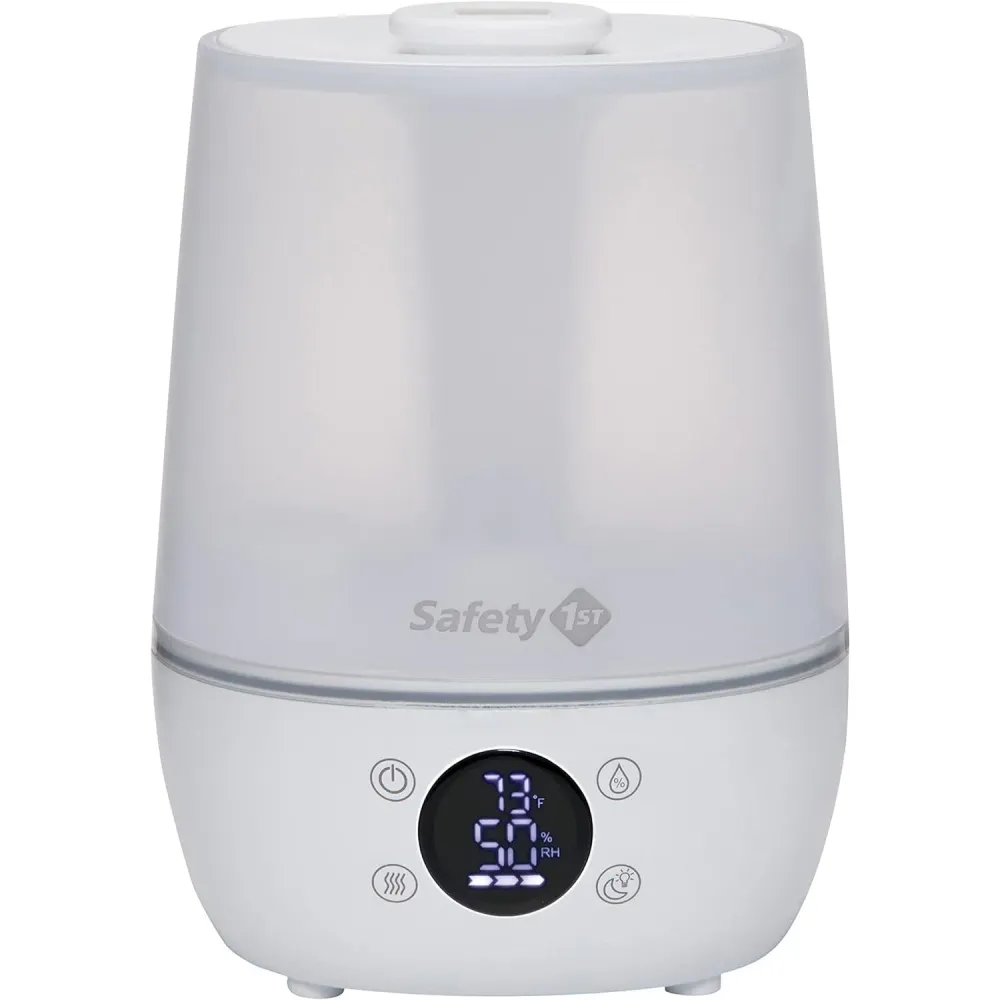 Safety 1st - Humidificateur Sans Filtre, Detecte la Température et Le Niveau D'humidité, Blanc