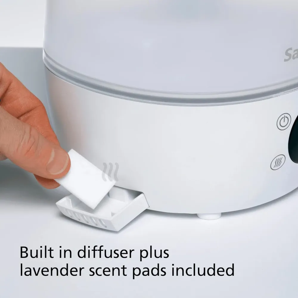Safety 1st - Humidificateur Sans Filtre, Detecte la Température et Le Niveau D'humidité, Blanc