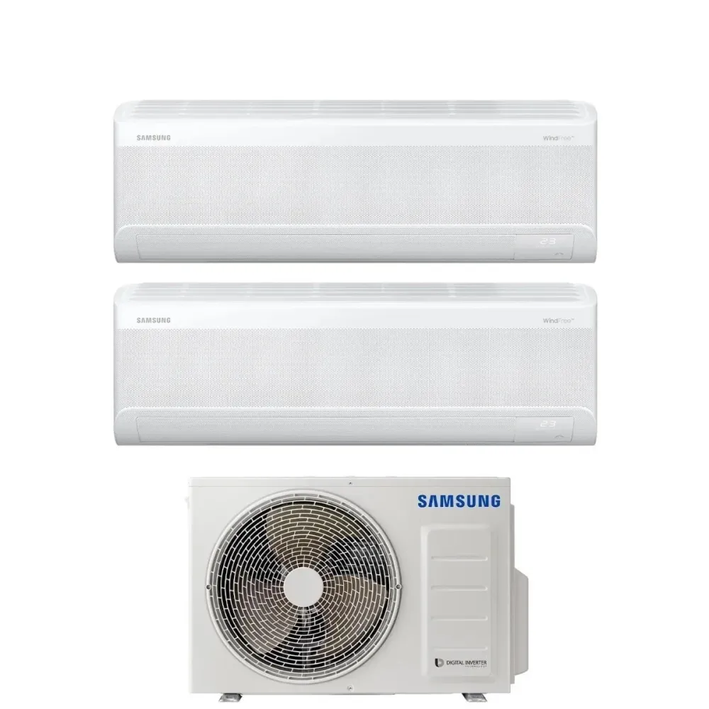 Samsung Dual Split Inverter Climatiseur Windfree Elite Series 7000+12000 Btu Avec Aj040txj2kg/Eu +++ Wi-Fi 7+12 - Neuf