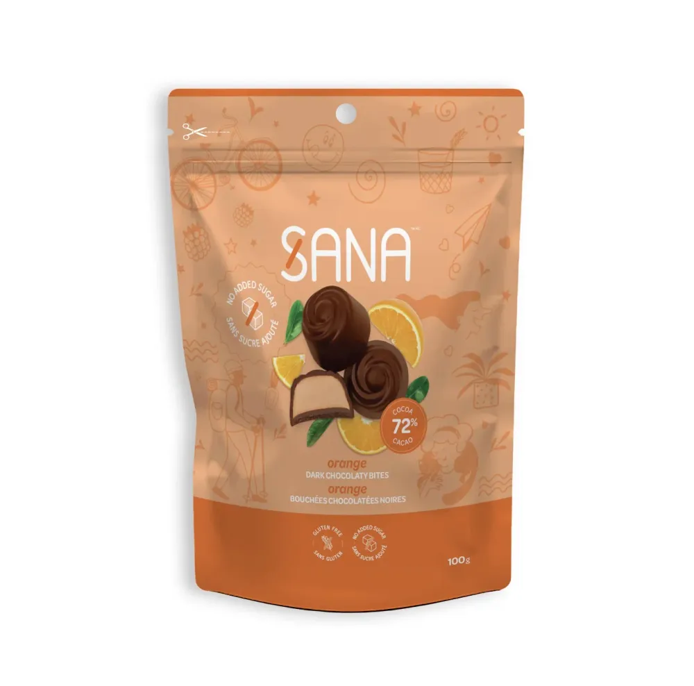 Bouchées Chocolatées Noir Orange SANA
