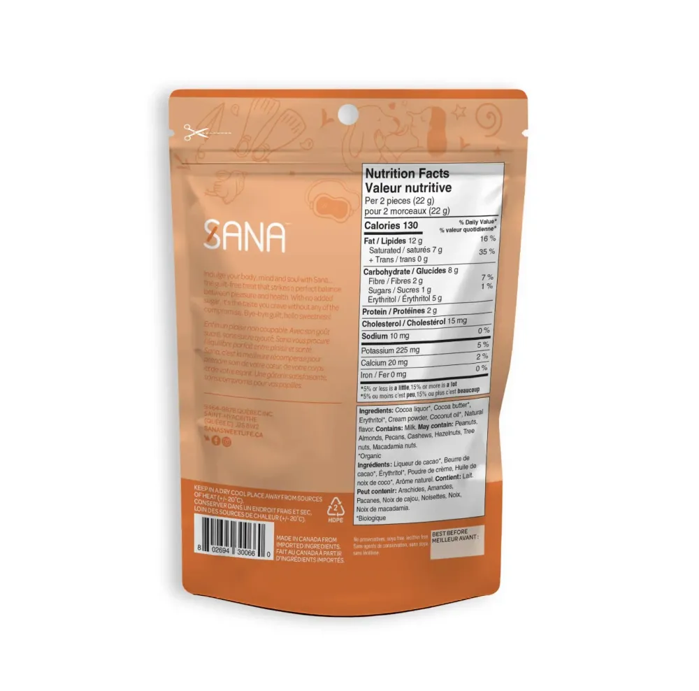 Bouchées Chocolatées Noir Orange SANA