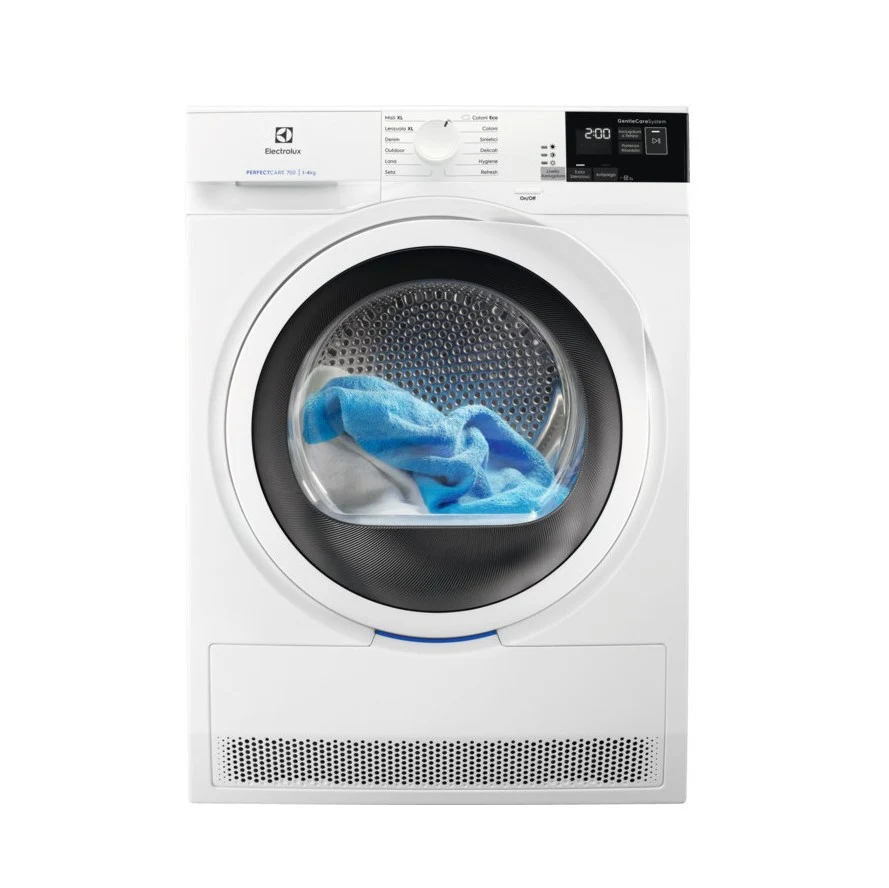 Sèche-linge pompe à chaleur Electrolux 8 Kg Ew7hw842 (Lxpxa 59,6x63,8x85) Perfectcare 700 Sensicare System Ecoflow Delay S...