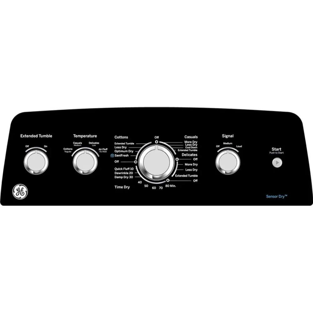 GE Sécheuse à gaz de 7,2 pi. cu. avec cycle SaniFresh GTD49GBMRWS