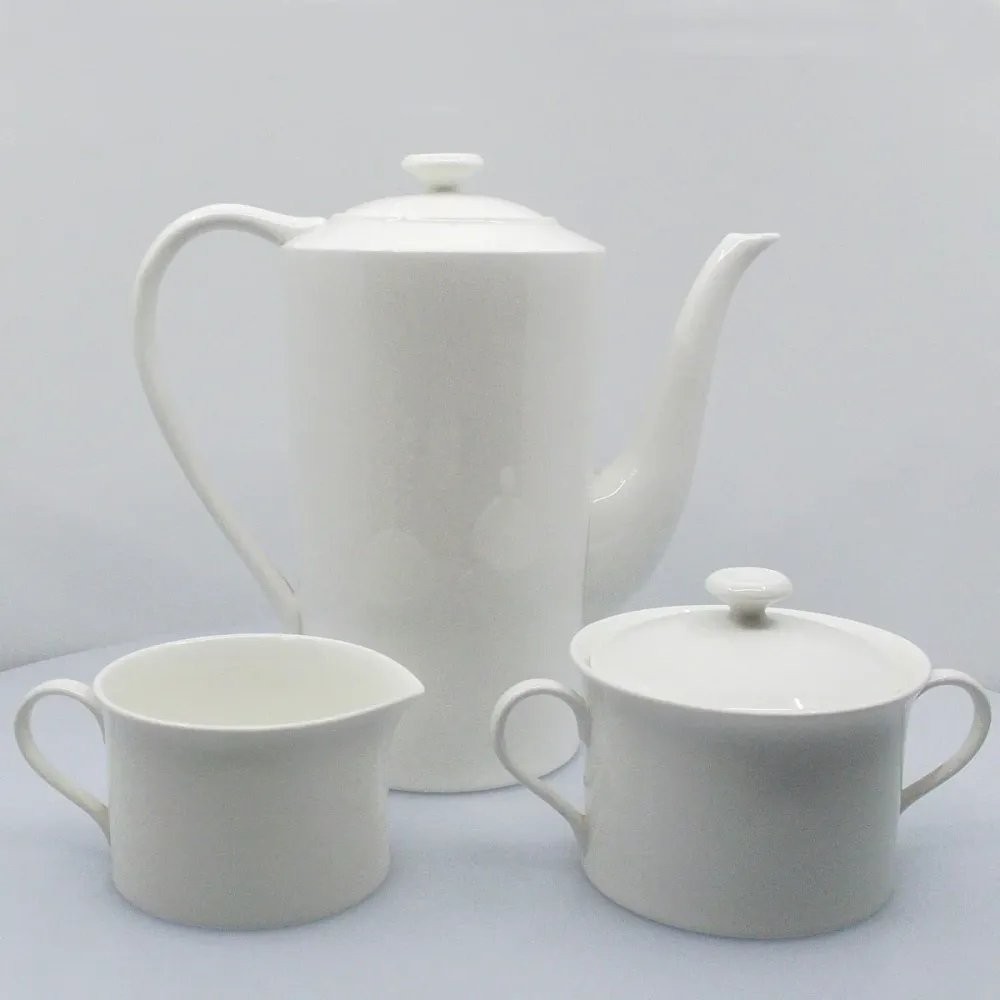 Service à thé Narumi 3 pièces cafetière pot à lait sucrier porcelaine tendre /0558