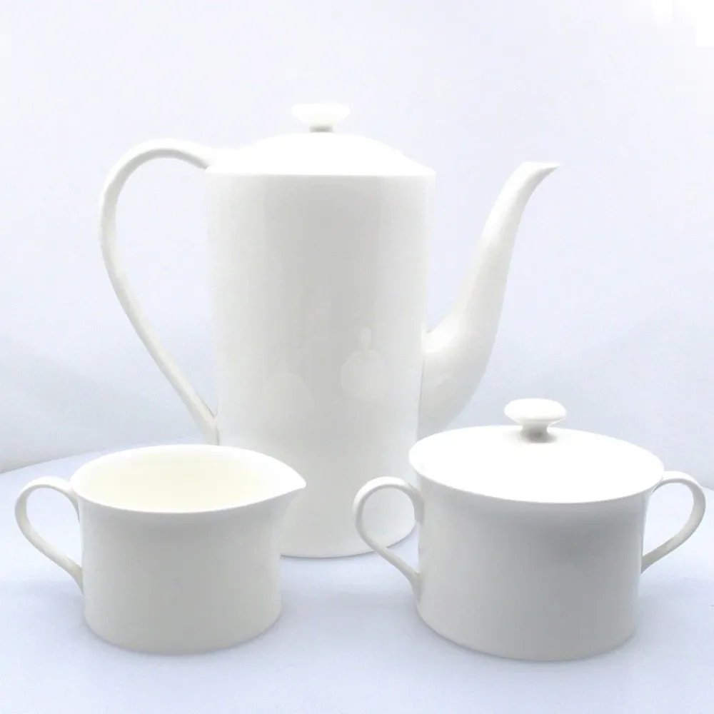 Service à thé Narumi 3 pièces cafetière pot à lait sucrier porcelaine tendre /0558