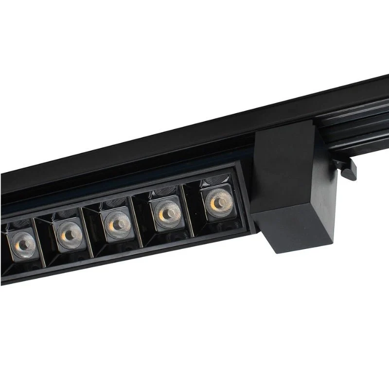 Projecteur Linéaire sur Rail Monophasé 30W 46cm Noir Silamp