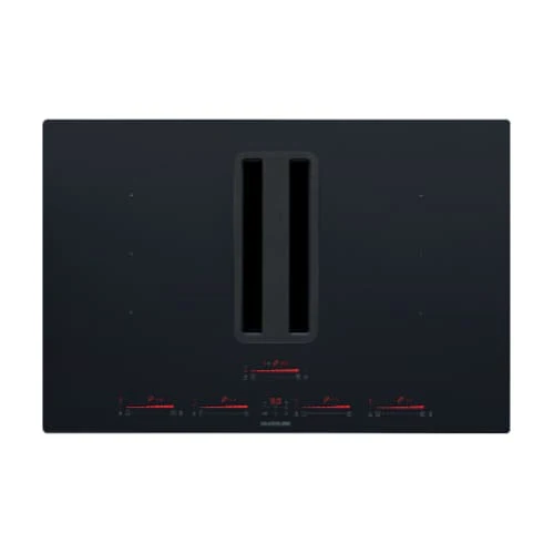 Plaque à induction et Hotte Intégrée SILVERLINE 4 Feux -80 Cm Noir (7110.80)