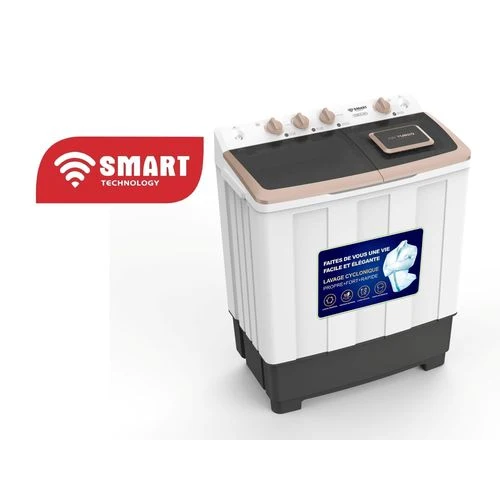 Machine à laver double bac STMLS-10H – 10 Kg lavage – 5.5 Kg essorage – IPX4 Smart Technology
