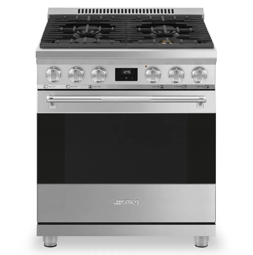 Smeg 4.6 Cu. Ft. Professional Gas Range - SPR30UGGX|Cuisinière professionnelle à gaz Smeg de 4,6 pi3 - SPR30UGGX Smeg Cana...