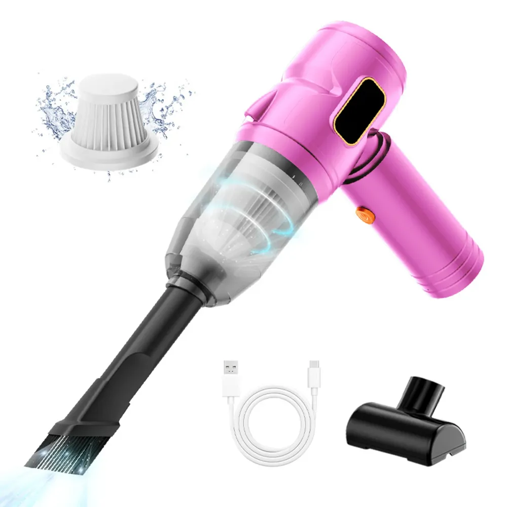Souffleur air comprimé 3500Pa 78W 2000mAh Aspirateur portatif à grande puissance d'aspiration et chargement sans fil pour...