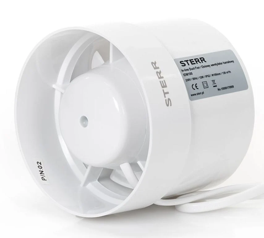 STERR IDM100 - 100 mm Extracteur de Conduit, 130 m³/h, 12 W