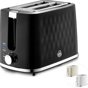Swan Hexton Black 2 Slice Toaster