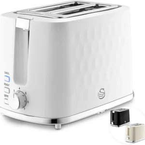 Swan Hexton White 2 Slice Toaster
