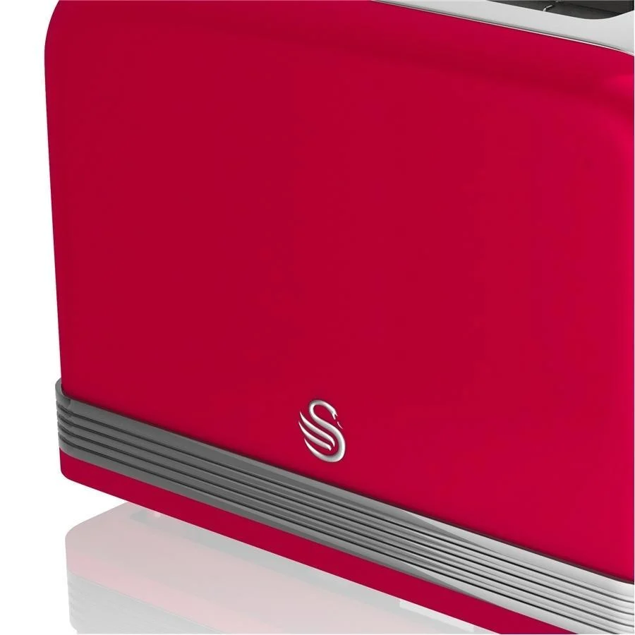 Swan Grille-Pain 2 Tranches Rétro Rouge