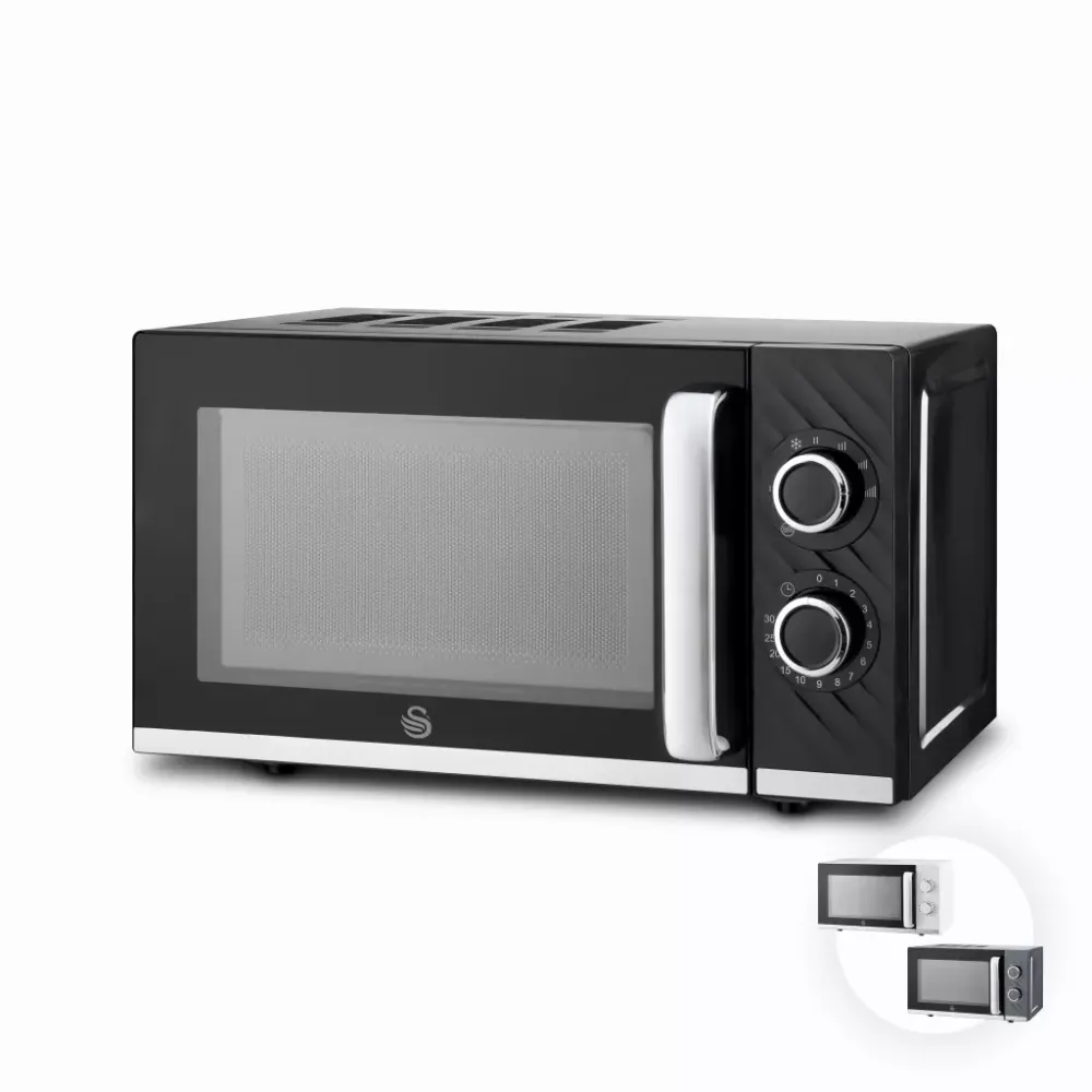 Swan Windsor 20 Litre 800W Black Manual Microwave