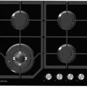 Table de cuisson gaz ARTICA ACG60401 4 Feux Verre Gaz avec WOK