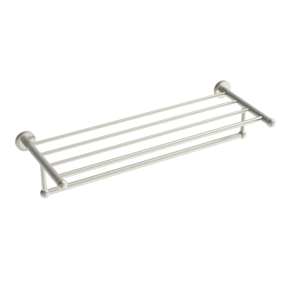 Étagère porte-serviettes Ember avec barre - Nickel brossé