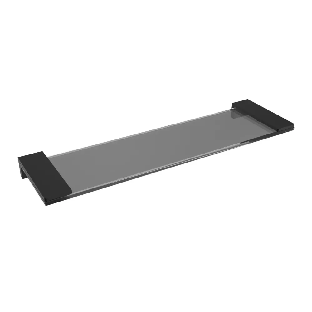 Étagère en verre frêne - Noir mat