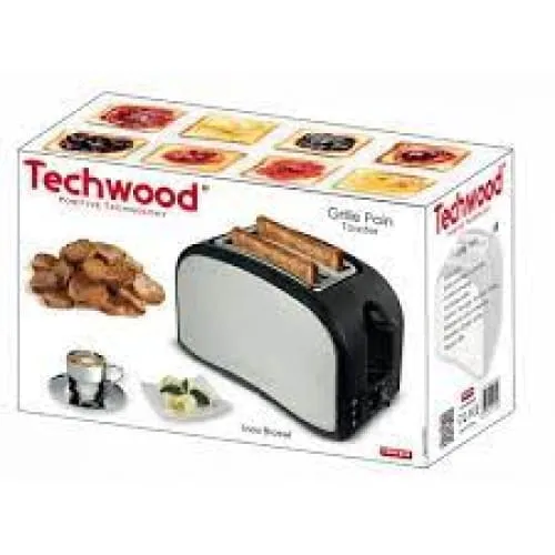 Grille Pain TECHWOOD 800W Noir & inox (TGPI-816)