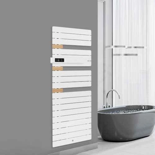 Sèche-serviettes électrique 1750W connecté Allure 3 - mât à gauche blanc satin - Thermor 483244