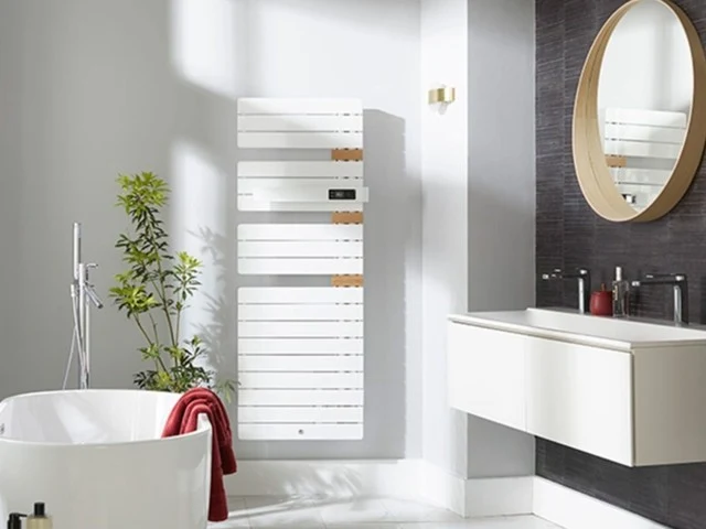 Thermor Sèche-serviettes Allure 3 mat à gauche avec soufflerie 1500W blanc satin 483242