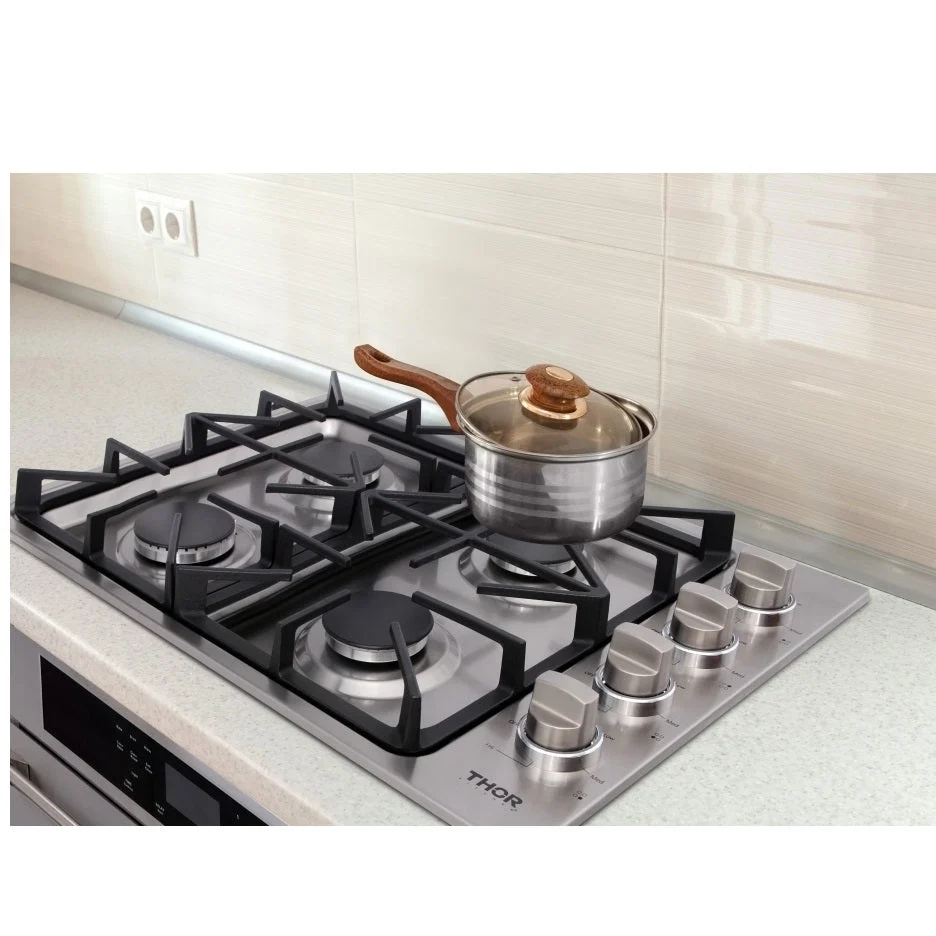 Table de cuisson à gaz encastrable de 30 po à 4 brûleurs en acier inoxydable TGC3001 - boîte ouverte Thor Kitchen