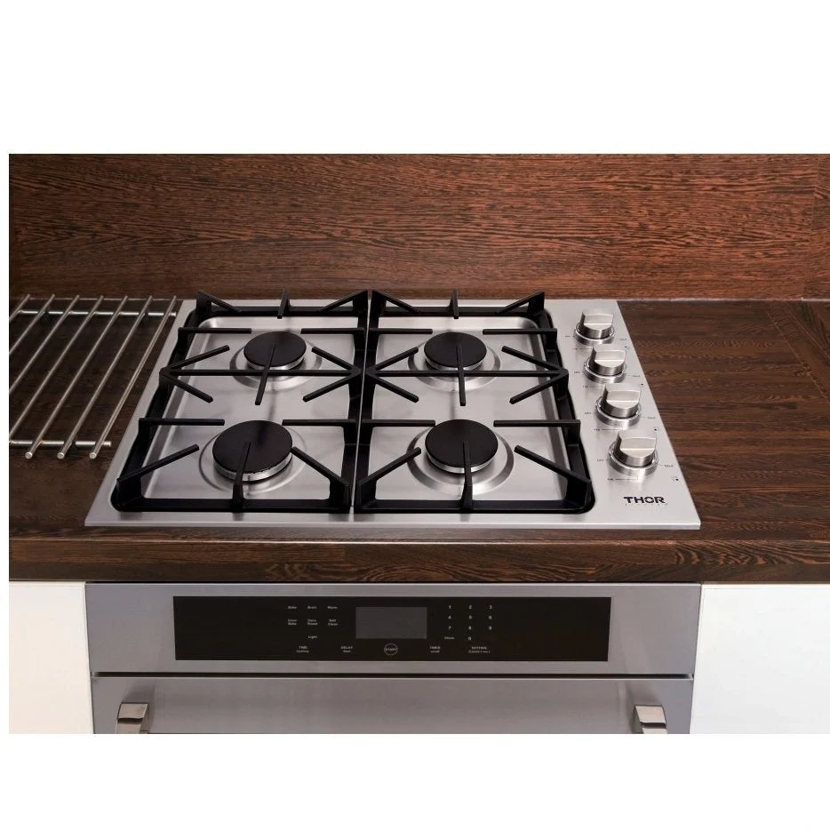 Table de cuisson à gaz encastrable de 30 po à 4 brûleurs en acier inoxydable TGC3001 - boîte ouverte Thor Kitchen