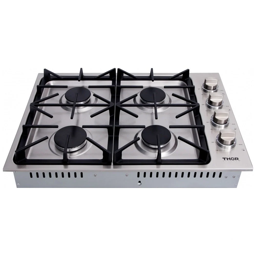 Table de cuisson à gaz encastrable de 30 po à 4 brûleurs en acier inoxydable TGC3001 - boîte ouverte Thor Kitchen