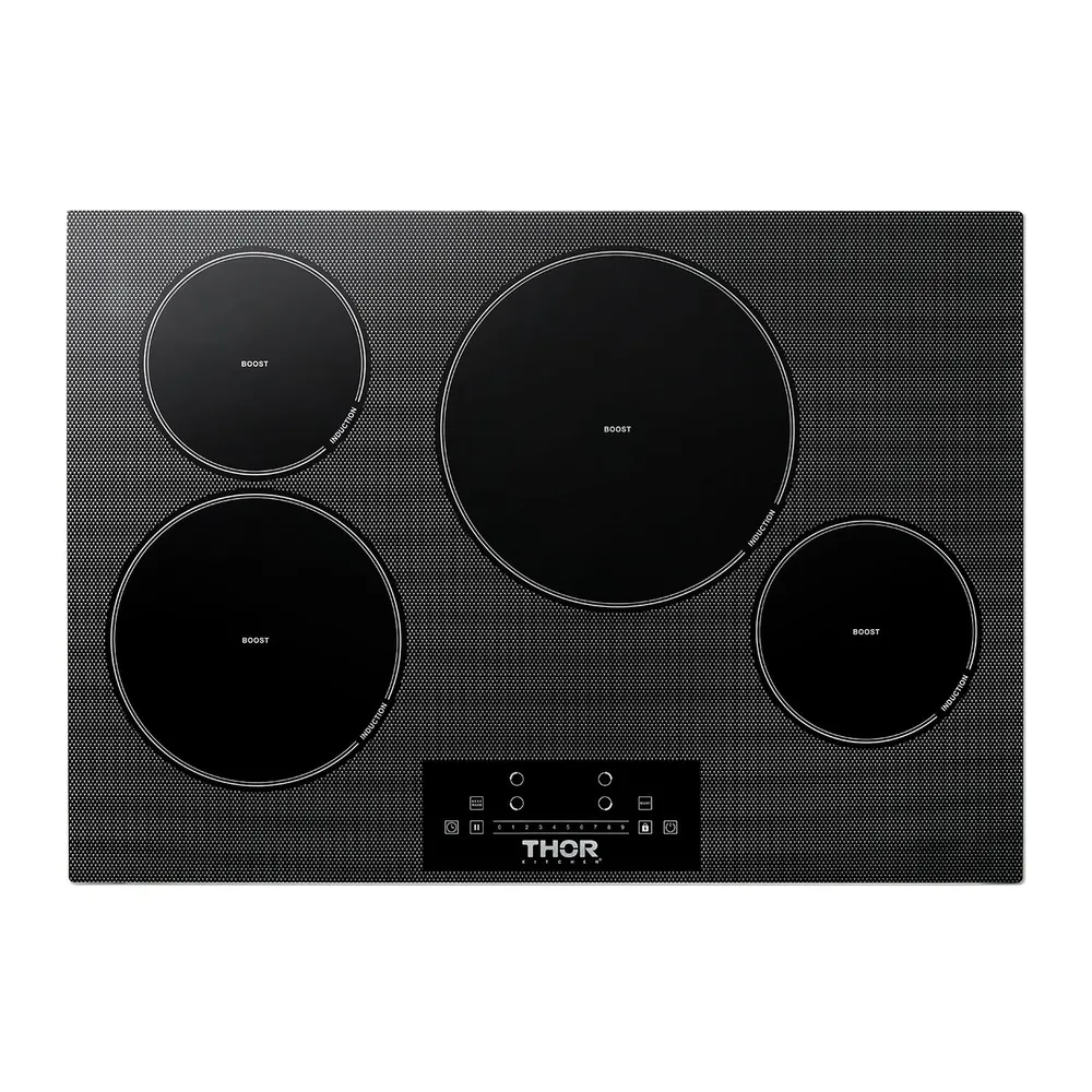 Table de cuisson à induction de 30 pouces en noir avec 4 éléments TIH30 Thor Kitchen