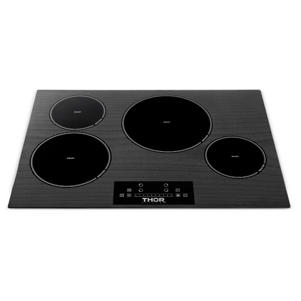 Table de cuisson à induction de 30 pouces en noir avec 4 éléments TIH30 Thor Kitchen