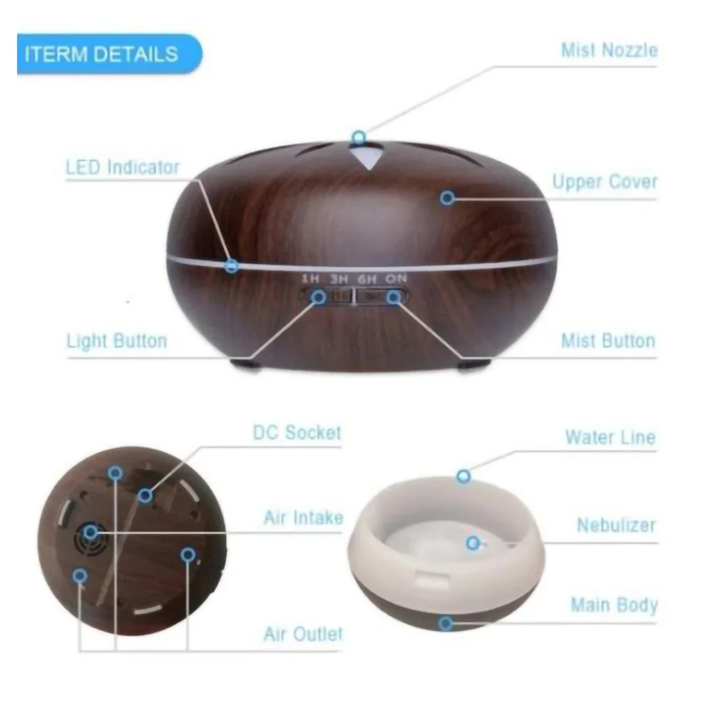TD® Télécommande mécanique humidificateur à double usage 500ML domestique à grande capacité purificateur d'air diffuseur d...
