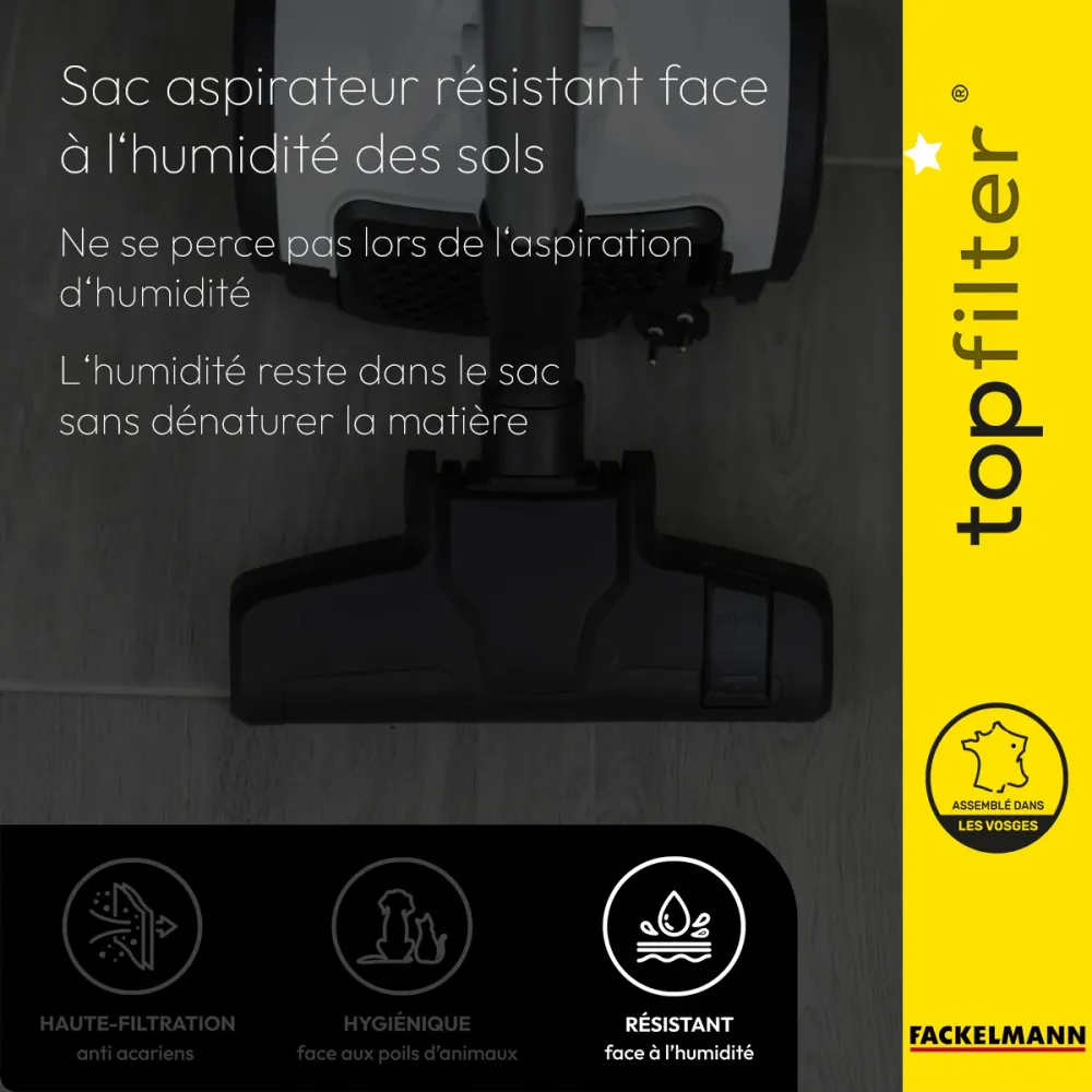 Lot de 4 packs de 2 sacs aspirateur 64012 Bluesky et Gisowatt TopFilter Premium Top Filter