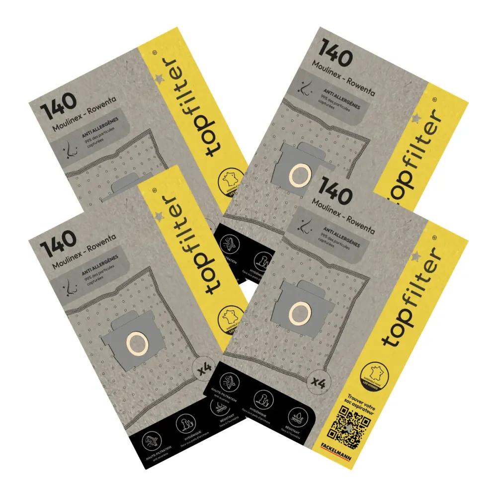 Lot de 4 packs de 4 sacs aspirateur 64140 Rowenta Silence Force Moulinex TopFilter Premium Top Filter