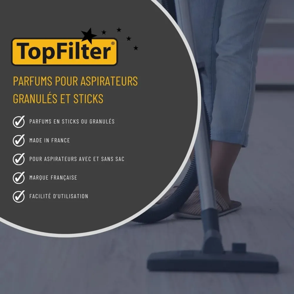 Lot de 2 x 4 Sachets de granulés de parfum pour aspirateur au citron TopFilter Top Filter