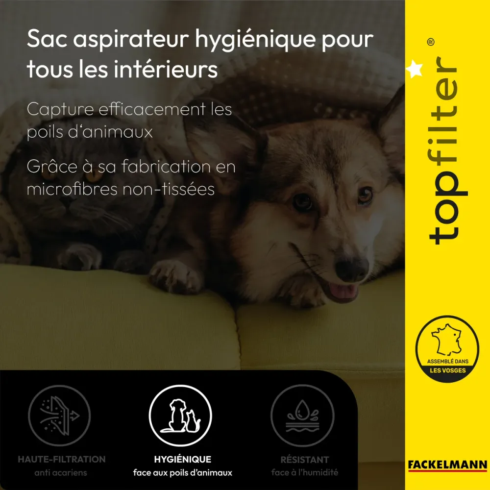 Lot de 4 sacs aspirateur Tornado et AEG TopFilter Premium Top Filter
